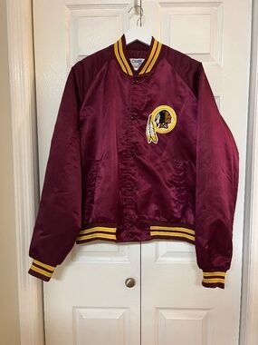 Chalk Line Men’s 1980s Vintage Satin Redskins Bomber Jacket XL